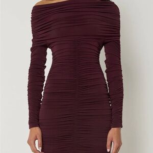 Khy Off-Shoulder Long Runched Dress BNWT